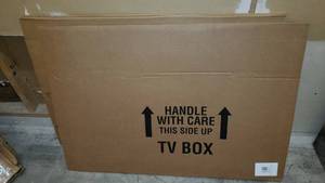 lot 7682 image: TV Moving Box Fits up to 60 plasma, LCD, or LED TV - 4 Piece TV Box up to 56 x 8 x 42