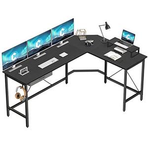lot 7685 image: CubiCubi L Shaped Desk Computer Corner Desk, Home Office Gaming Table, Sturdy Writing Workstation with Small Table, Space-Saving, Easy to Assemble