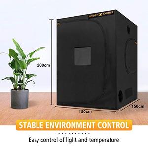 lot 7713 image: Spider Farmer Grow Tent 5x5, Plant Growing Tents 60x60x80with Thicker Poles, Higher Density 1680D Diamond Reflective Mylar Canvas Fits SF2000SF4000 LED Grow Light