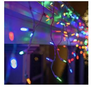 lot 7733 image: Sylvania 150 LED Icicle-Style Lights - Multicolor
