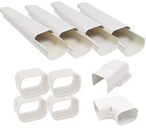 lot 7753 image: Jeacent 4 14 Ft Air Conditioner Decorative PVC Line Cover Kit for Mini Split and Central Air Conditioners, Heat PumpsTubing Cover Set