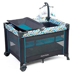 lot 7765 image: Pamo Babe Deluxe Nursery Center ,Portable Playard with Comfortable Mattress,Changing Table and Toys