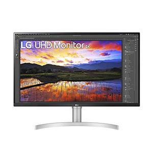 lot 7773 image: LG 32UN650-W 32 Inch UHD (3840 x 2160) IPS Ultrafine Display with HDR10 Compatibility, DCI-P3 95% Color Gamut, AMD FreeSync, and 3-Side Virtually Borderless Height Adjustable Stand, SilveWhite