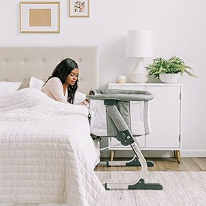 lot 7774 image: Baby Delight Beside Me Dreamer Bassinet & Bedside Sleeper, Charcoal Tweed