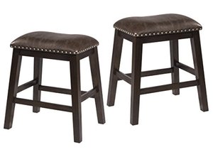 lot 7788 image: Hillsdale Spencer Stool, Set of 2, Counter, Dark Espresso Wire Brush