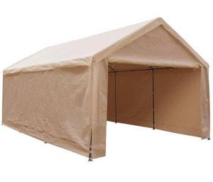 lot 8112 image: Steel Carport by Abba Patio - 12 ft. x 20 ft. x 9.1 ft. - Beige Roof - Model # ABBAGP1220PEB-B