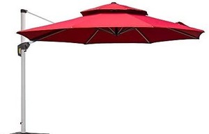 lot 8113 image: PURPLE LEAF 11 ft x 11 ft Outdoor Patio Offset Umbrella Umbrella - Large Cantilever Heavy Duty Sun Umbrella - Color Terra - $530 Retail
