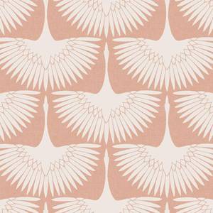 lot 2227 image: Tempaper Feather Flock Peel and Stick Wallpaper Sahara Blush