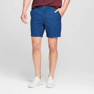 lot 20018 image: Mens 7 Seersucker Linden Flat Front Shorts - Goodfellow & Co Navy 30, Blue