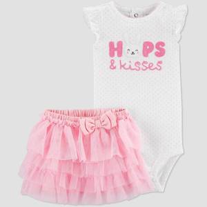 lot 20069 image: Baby Girls 2pc Kisses Tutu Set - Just One You made by carters Pink 12M