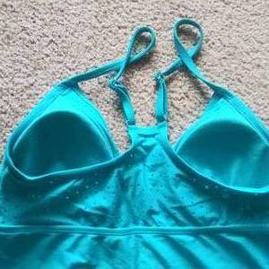 lot 20017 image: Coastal Blue Womens Swimwear Laser Cut Tankini Top, M
