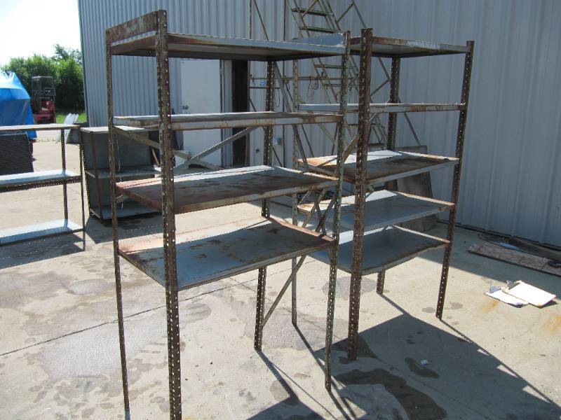 lot 7011 image: PAIR OF LARGE SHELVES 6FT 2IN TALL X 3FT WIDE X 2 FT DEEP