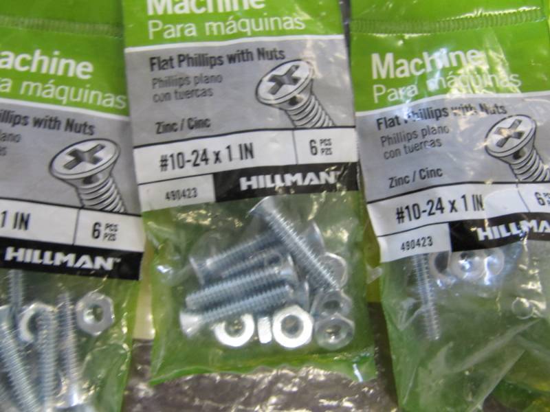 lot 1662 image: 5 NEW PACKAGES #10-24X1  6 NUTS, 6 BOLTS PER PKG.