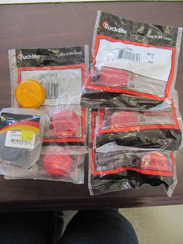 lot 1700 image: 6 NEW Assorted Truck and Trailer Lights includes   (3) are 2 self flashing & (3) are 2 marker lights