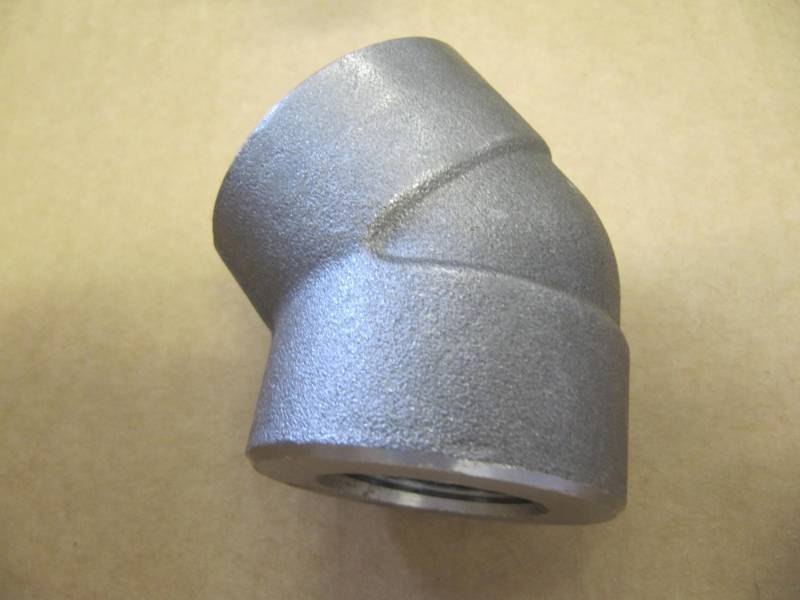 lot 1805 image: NEW  45 Degree 1 Elbow I.D. Black Forged Steel