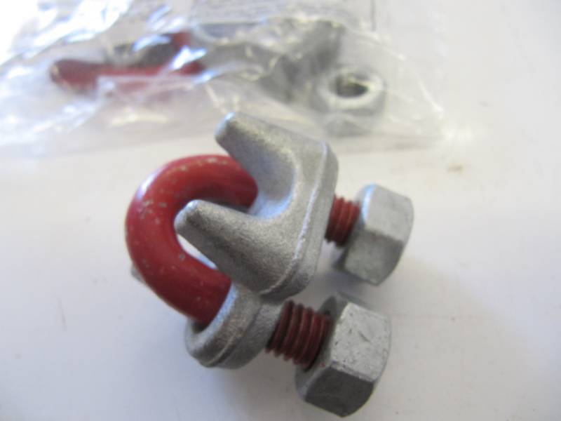 lot 1836 image: 2 NEW Crosby #1010097 38 (9-10MM) forged wire rope clip galvanized