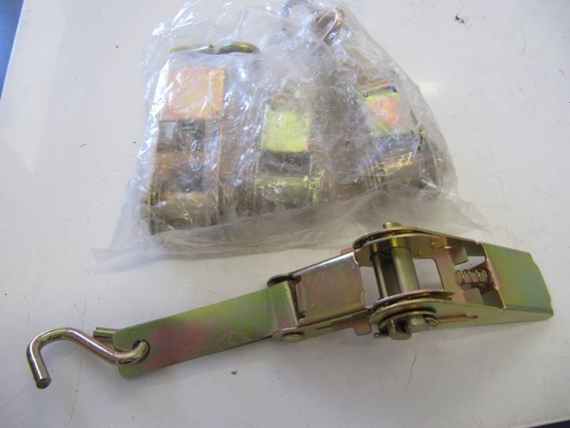 lot 1837 image: Lot of 4 NEW 1 Inch Hardware & End Fittings for Ratchet Straps & Tie Downs all Flatbed Trailers, Moving Trucks,