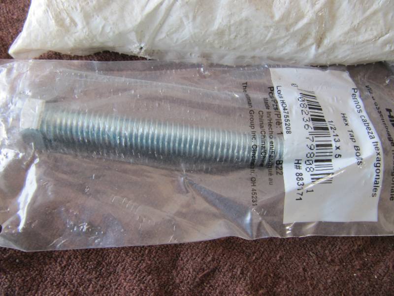 lot 6038 image: 5 HILLMAN 12-13 X 5 HEX TAP BOLTS