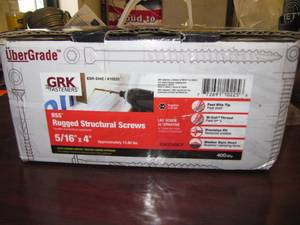 lot 1921 image: NEW BOX OF GRK FASTENERS RUGGED STRUCTURAL SCREWS  516 X 4  APX.  16 LBS.