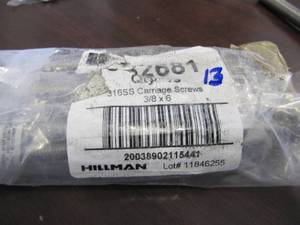 lot 1936 image: NEW HILLMAN 13 PCS. 316SS CARRIAGE SCREWS 38 X 6