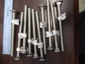 lot 1955 image: NEW  10 PCS. 316SS CARRIAGE SCREWS 12 X 6