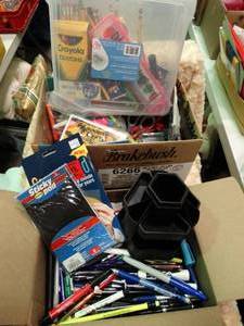 lot 23147 image: Office Supplies Lot - Tons of pens, tape, scissors & much much more  many NIP items