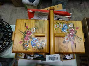 lot 23061 image: Hand-Painted Sewing Basket with Misc. Sewing Supplies