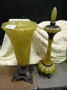 lot 23030 image: Vintage Looking Yellow Vase & Vessel Decor