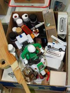 lot 23195 image: Lot of Misc. Toys, Matchbox Cars, Paint, Etc