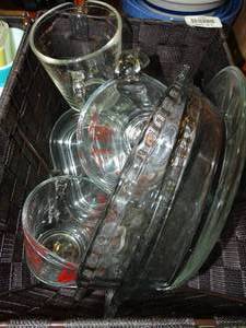 lot 23337 image: Glass Juicer  Cups and Platters  Measuring Cups