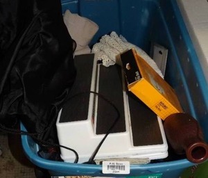 lot 23285 image: Lot of Misc. Home Goods-- Plastic Shelf, Spider Neb II, Rib Belt, Etc