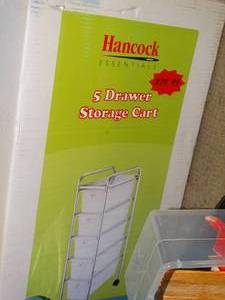 lot 23286 image: New in Box 5 Drawer Storage Cabinet