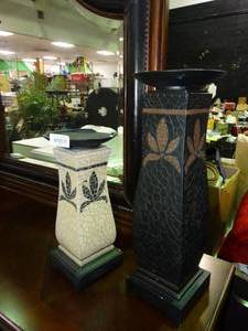 lot 23479 image: Pair of Matching Pedestal Candle Holders