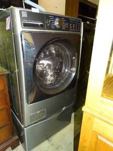 lot 23482 image: Kenmore Elite Accela-Wash Front Load Washer with Pedestal