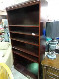 lot 23486 image: Large Dark Wood Bookshelf