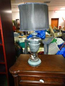 lot 23488 image: Table Lamp with Black Shade
