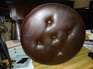 lot 23550 image: Bella Rose Faux Leather Ottoman