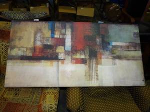lot 23656 image: Large Abstract Art on Canvas Stretcher