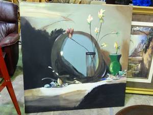 lot 23545 image: 48 x 48 Canvas Wrapped Painting of Still Life