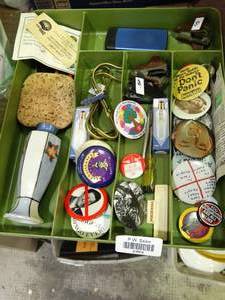 lot 23554 image: Organizer Drawer with Misc. Buttons, Vase, Stapler Removers, Etc