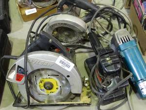 lot 23570 image: Lot of Circular Saws, Disc Grinder and Trim Saw