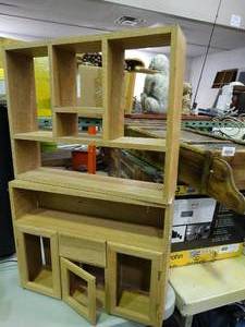 lot 23585 image: 2 Small Handmade Wood Shelves