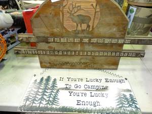 lot 23612 image: Pioneer Calendar and Camping Sign