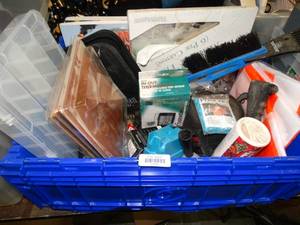 lot 23700 image: Copper Fence Post Topper  Digital Thermometer  Mirror Tiles  Lot