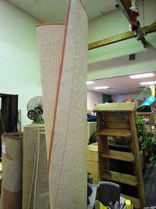 lot 23810 image: 8 Foot Wide Orange Rug and BrownTan 4x6ft Outdoor Rug