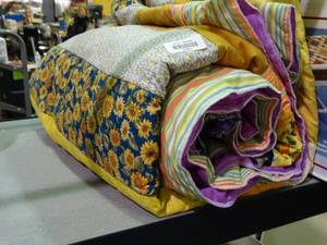 lot 23854 image: Colorful Creative Hand Made King Sized Quilt