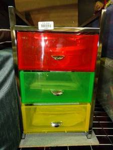 lot 23953 image: Plastic Storage Shelves - with contents - Crafting & Sewing Items - Most New