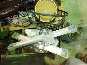 lot 23897 image: Off Wall Ladder Leveling Legs  Metal Planter  Basket