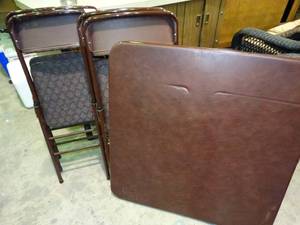 lot 23933 image: Card Table with 4 Matching Chairs