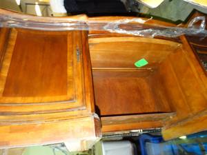 lot 23931 image: 2-Piece Executive Desk - Heavy Ornate Wood - Desk with Hutch